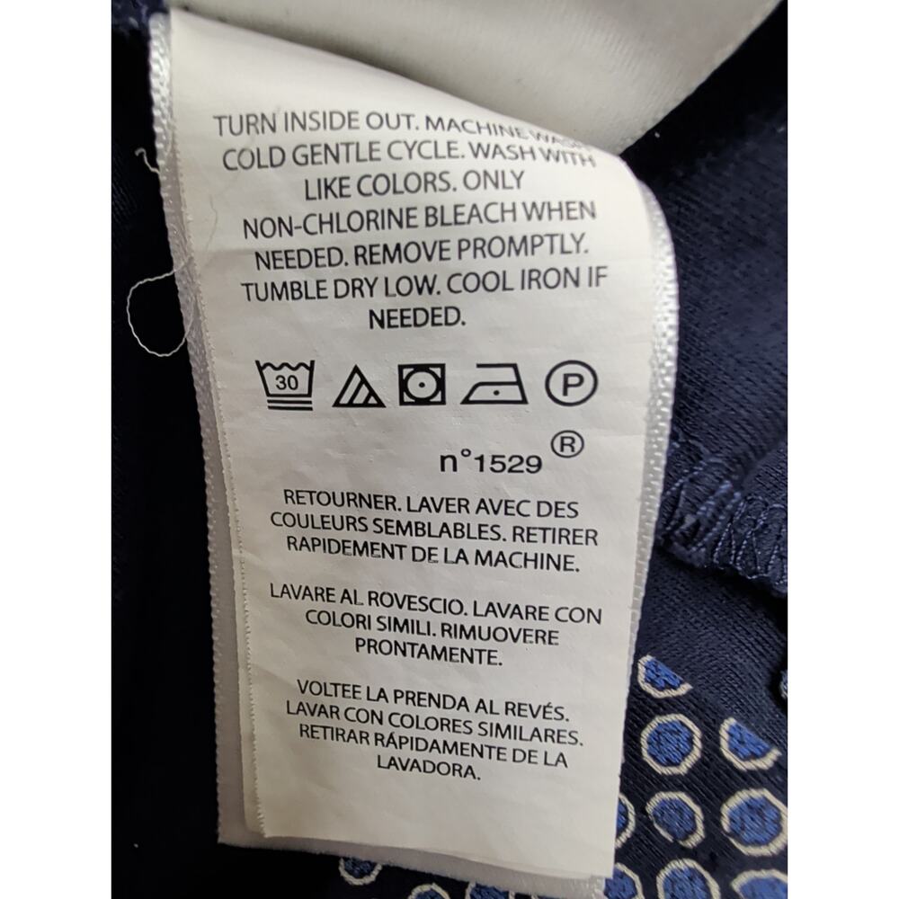 Polo Ralph Lauren Polo Shirt Mens XXL Navy Blue Geometric Dots Pony Long Sleeve - Picture 7 of 9